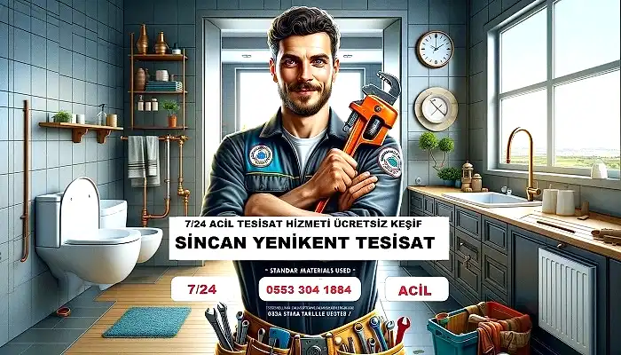 Ankara Yenikent'te kaliteli ve güvenilir su tesisatçısı, 2 yıl garantili TSE standartlarında sıhhi tesisat hizmetleri, 0553 304 1884, ücretsiz keşif fırsatı.